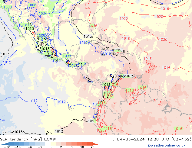 тенденция давления ECMWF вт 04.06.2024 12 UTC