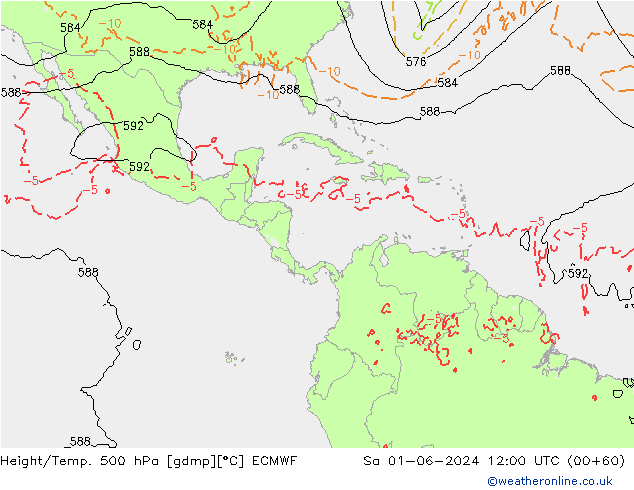 Z500/Regen(+SLP)/Z850 ECMWF za 01.06.2024 12 UTC