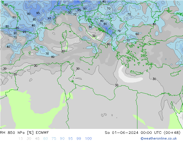 RV 850 hPa ECMWF za 01.06.2024 00 UTC