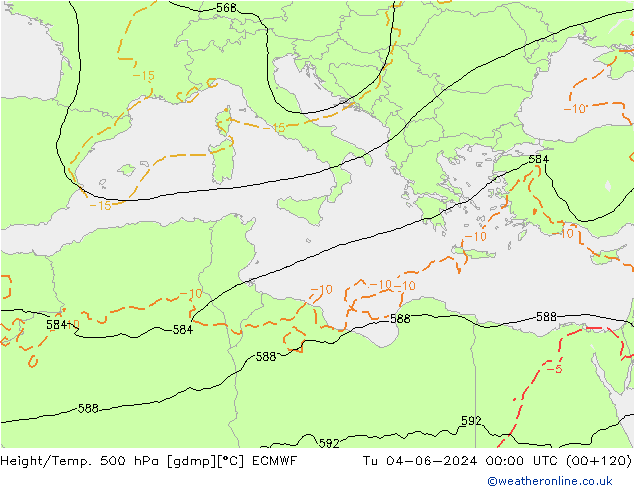 Z500/Rain (+SLP)/Z850 ECMWF Ter 04.06.2024 00 UTC