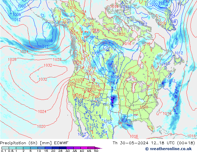 Z500/Rain (+SLP)/Z850 ECMWF  30.05.2024 18 UTC