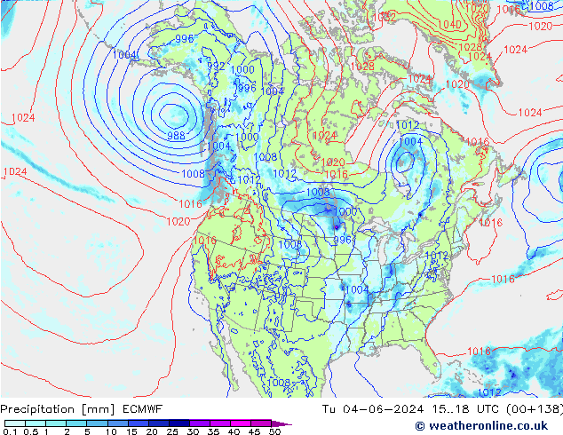 Précipitation ECMWF mar 04.06.2024 18 UTC