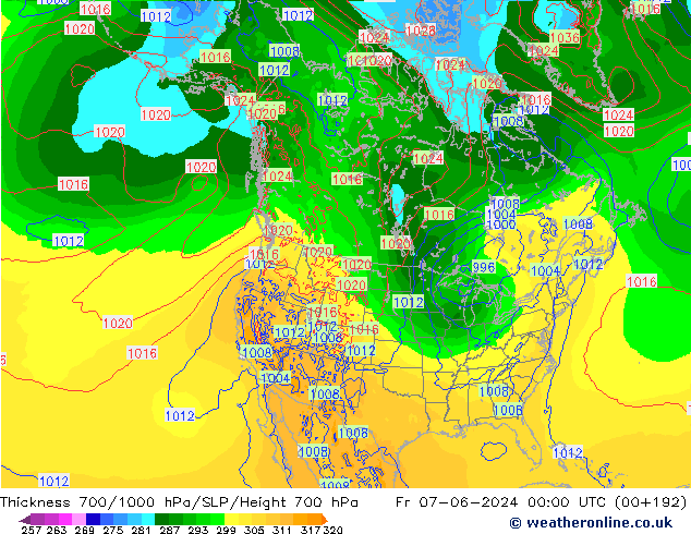 Thck 700-1000 hPa ECMWF Fr 07.06.2024 00 UTC