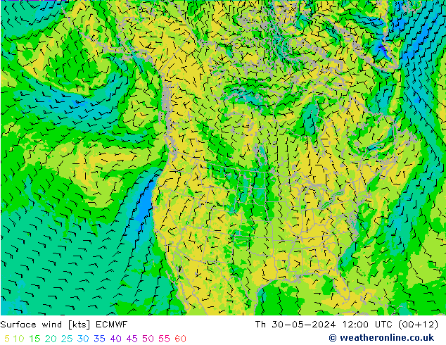 Bodenwind ECMWF Do 30.05.2024 12 UTC