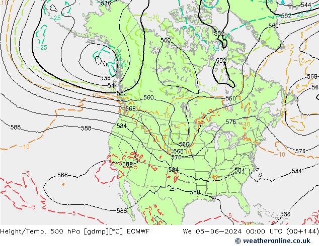 Height/Temp. 500 hPa ECMWF We 05.06.2024 00 UTC