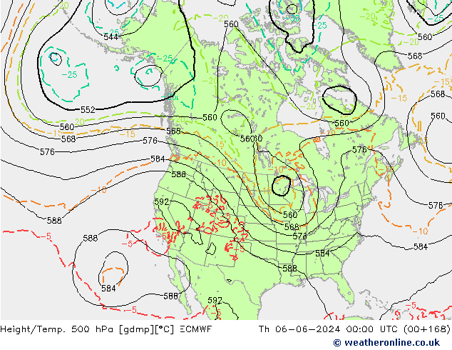 Z500/Rain (+SLP)/Z850 ECMWF чт 06.06.2024 00 UTC