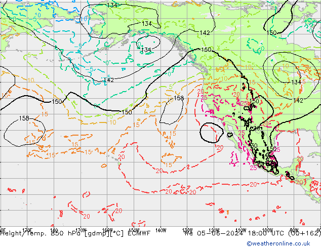 Z500/Rain (+SLP)/Z850 ECMWF Qua 05.06.2024 18 UTC