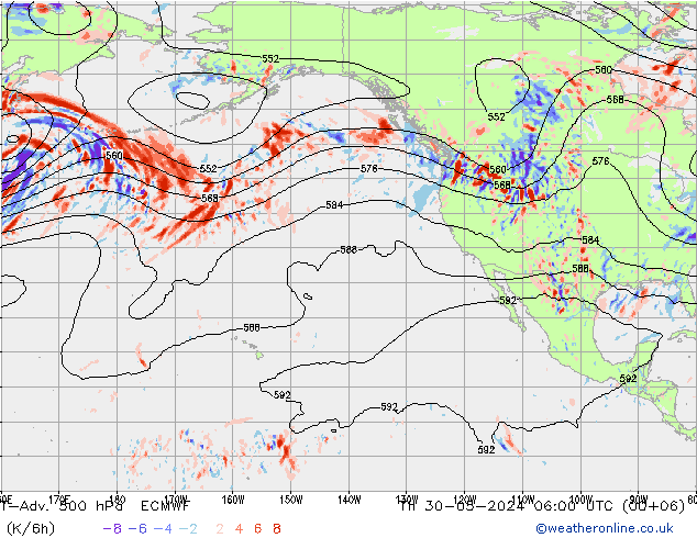 T-Adv. 500 hPa ECMWF Qui 30.05.2024 06 UTC