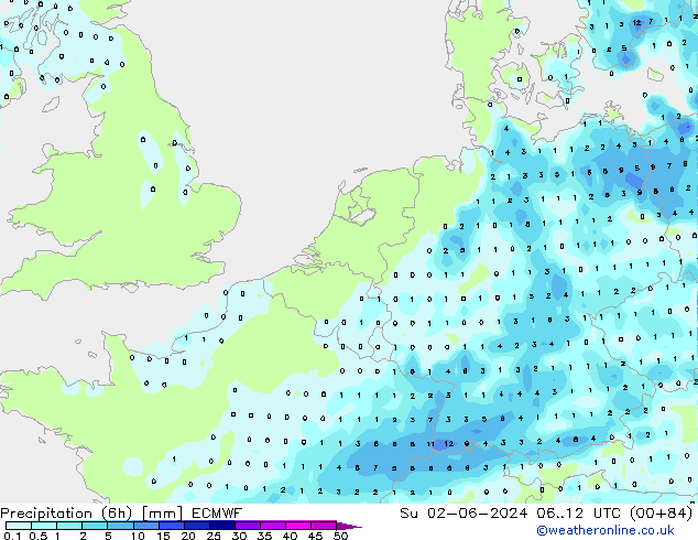 opad (6h) ECMWF nie. 02.06.2024 12 UTC