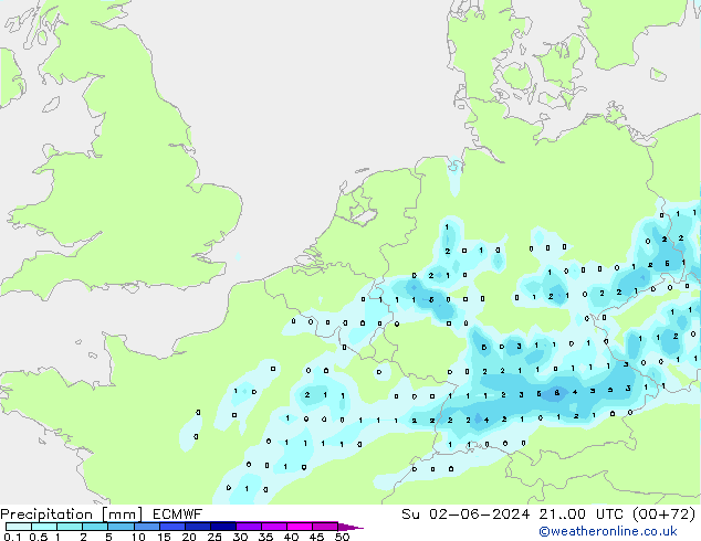 Neerslag ECMWF zo 02.06.2024 00 UTC