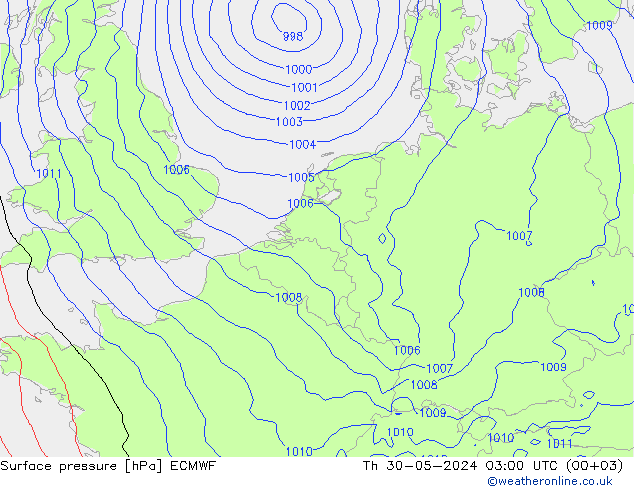 Yer basıncı ECMWF Per 30.05.2024 03 UTC