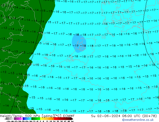 Z500/Rain (+SLP)/Z850 ECMWF Su 02.06.2024 06 UTC