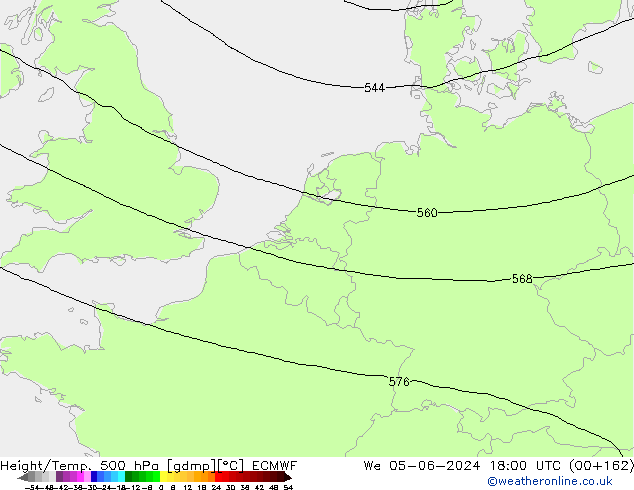 Z500/Rain (+SLP)/Z850 ECMWF St 05.06.2024 18 UTC