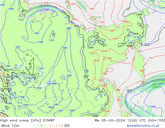 High wind areas ECMWF  05.06.2024 12 UTC