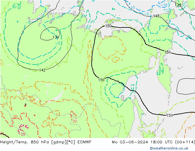 Z500/Rain (+SLP)/Z850 ECMWF Seg 03.06.2024 18 UTC