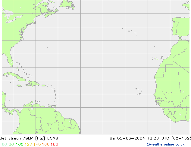 Jet stream ECMWF Qua 05.06.2024 18 UTC