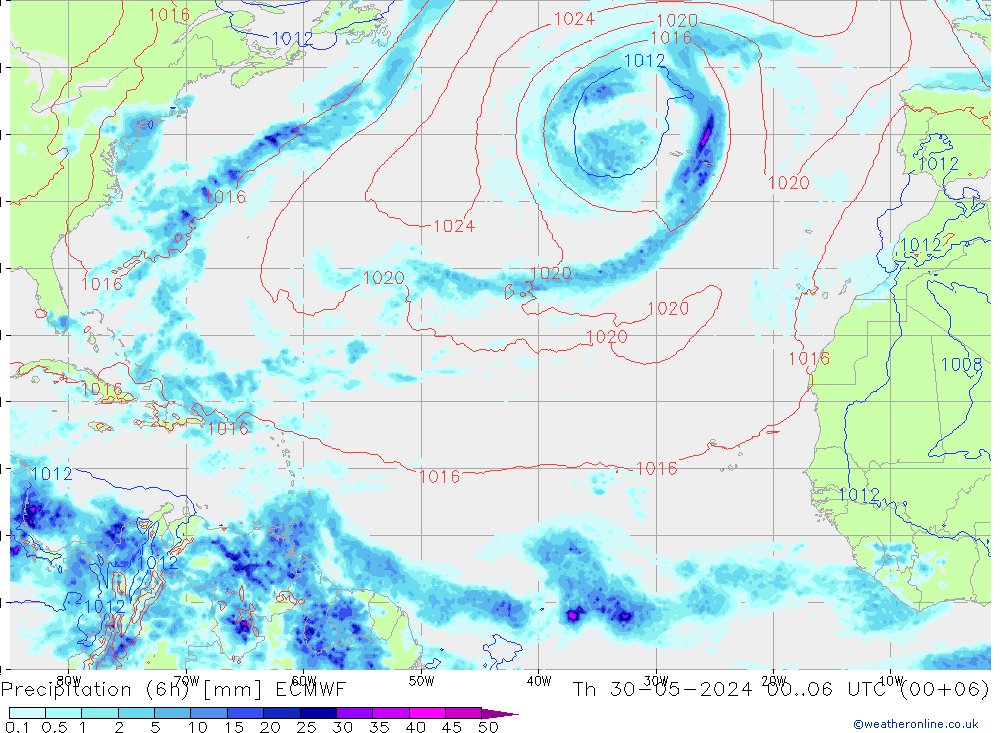 Z500/Regen(+SLP)/Z850 ECMWF do 30.05.2024 06 UTC