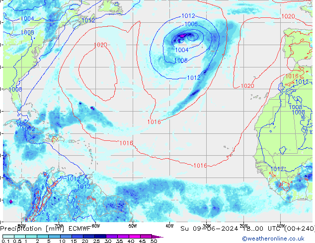 Precipitation ECMWF Su 09.06.2024 00 UTC