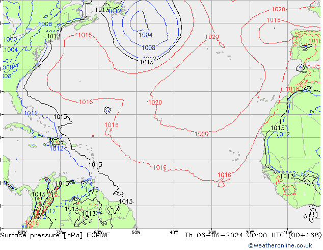 приземное давление ECMWF чт 06.06.2024 00 UTC