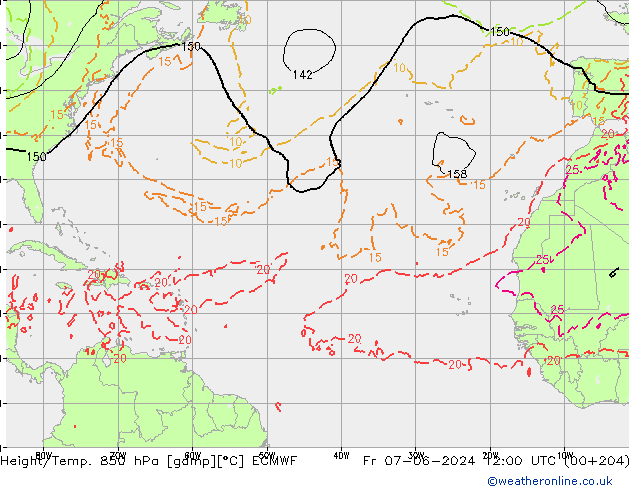 Z500/Rain (+SLP)/Z850 ECMWF Pá 07.06.2024 12 UTC