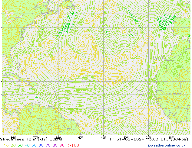 Linha de corrente 10m ECMWF Sex 31.05.2024 15 UTC