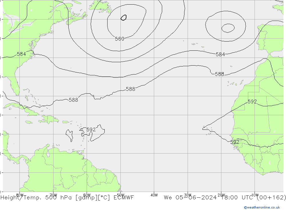 Z500/Rain (+SLP)/Z850 ECMWF We 05.06.2024 18 UTC