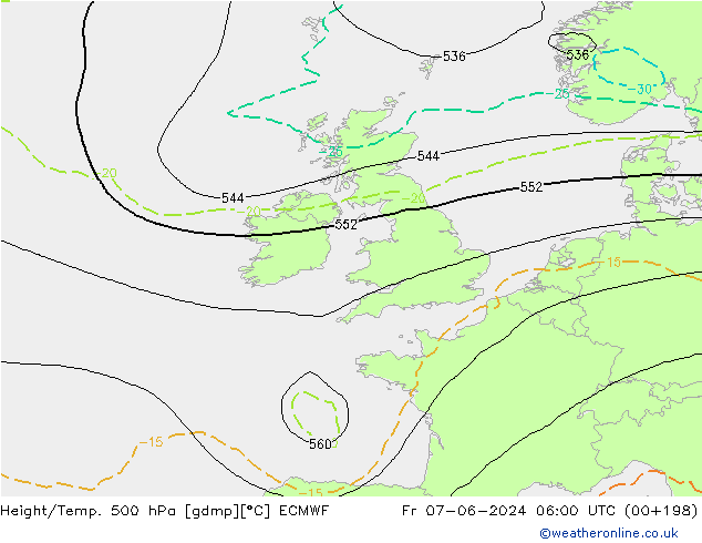 Z500/Rain (+SLP)/Z850 ECMWF Sex 07.06.2024 06 UTC