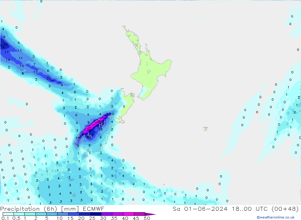 Z500/Yağmur (+YB)/Z850 ECMWF Cts 01.06.2024 00 UTC