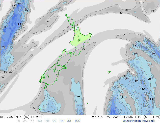 RH 700 hPa ECMWF  03.06.2024 12 UTC