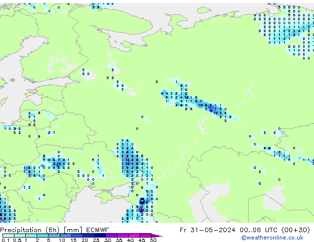 Z500/Regen(+SLP)/Z850 ECMWF vr 31.05.2024 06 UTC