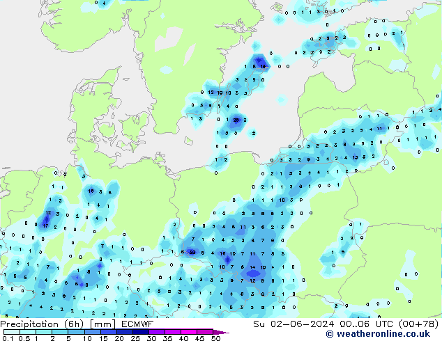 Z500/Rain (+SLP)/Z850 ECMWF dim 02.06.2024 06 UTC