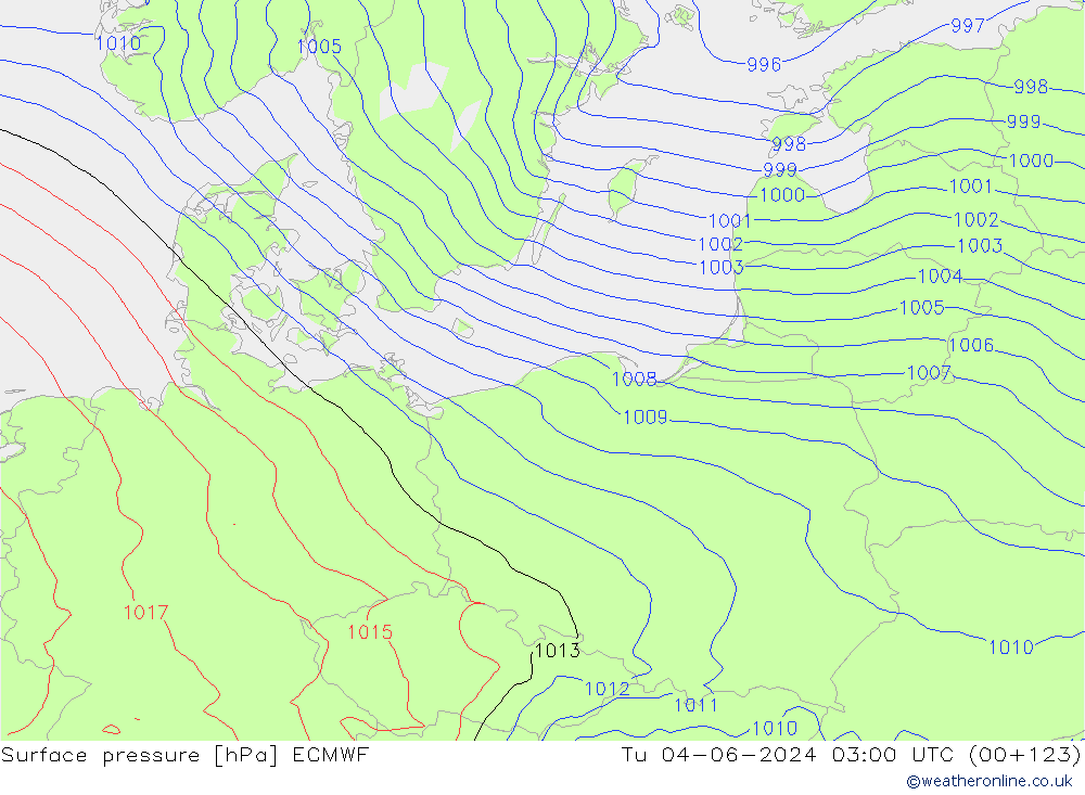 Bodendruck ECMWF Di 04.06.2024 03 UTC