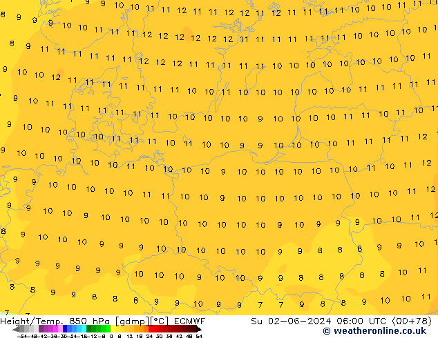 Z500/Rain (+SLP)/Z850 ECMWF dim 02.06.2024 06 UTC