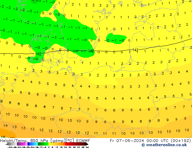 Z500/Rain (+SLP)/Z850 ECMWF  07.06.2024 00 UTC