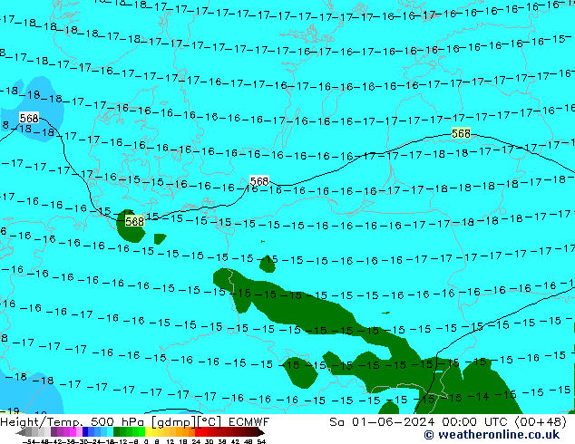 Z500/Rain (+SLP)/Z850 ECMWF Sáb 01.06.2024 00 UTC