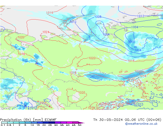 Yağış 6sa/Rüz. 10m/950 ECMWF Per 30.05.2024 06 UTC