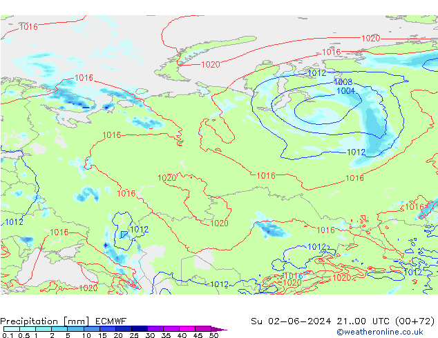 Yağış ECMWF Paz 02.06.2024 00 UTC