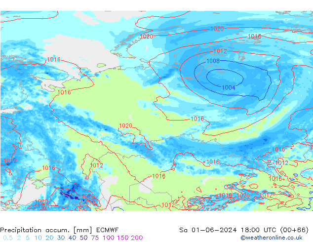 Toplam Yağış ECMWF Cts 01.06.2024 18 UTC