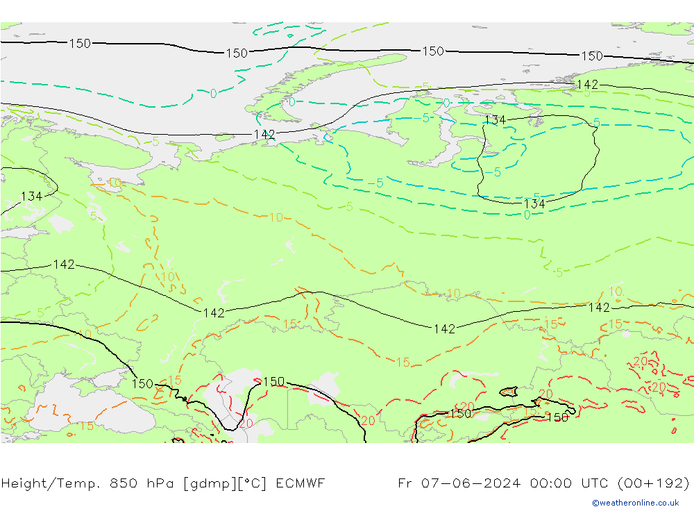 Z500/Rain (+SLP)/Z850 ECMWF vie 07.06.2024 00 UTC