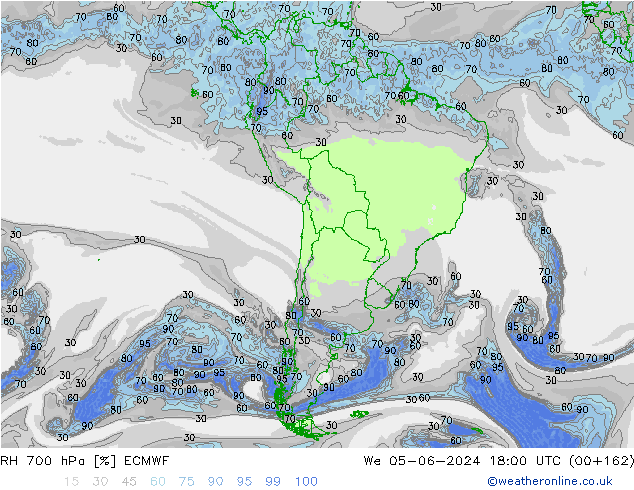 RH 700 hPa ECMWF We 05.06.2024 18 UTC