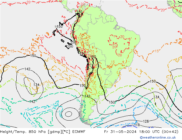 Z500/Rain (+SLP)/Z850 ECMWF Fr 31.05.2024 18 UTC