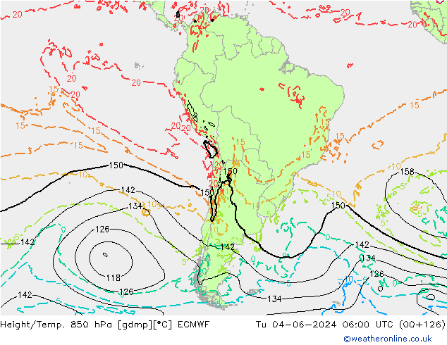 Z500/Rain (+SLP)/Z850 ECMWF вт 04.06.2024 06 UTC