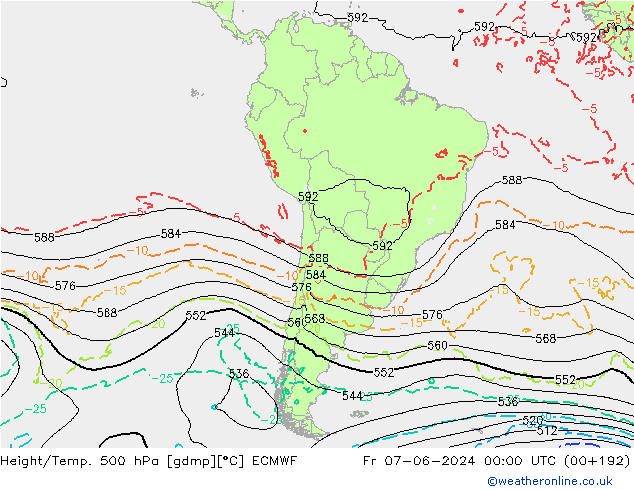 Z500/Rain (+SLP)/Z850 ECMWF  07.06.2024 00 UTC