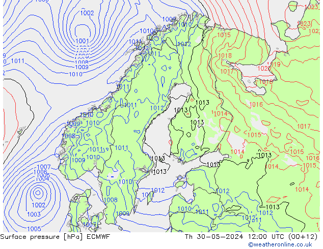 Yer basıncı ECMWF Per 30.05.2024 12 UTC