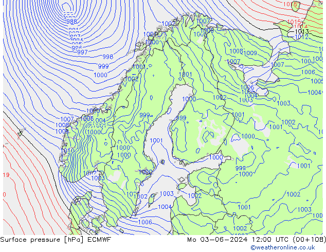 Yer basıncı ECMWF Pzt 03.06.2024 12 UTC