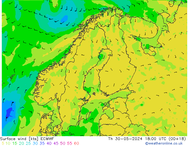 Surface wind ECMWF Th 30.05.2024 18 UTC