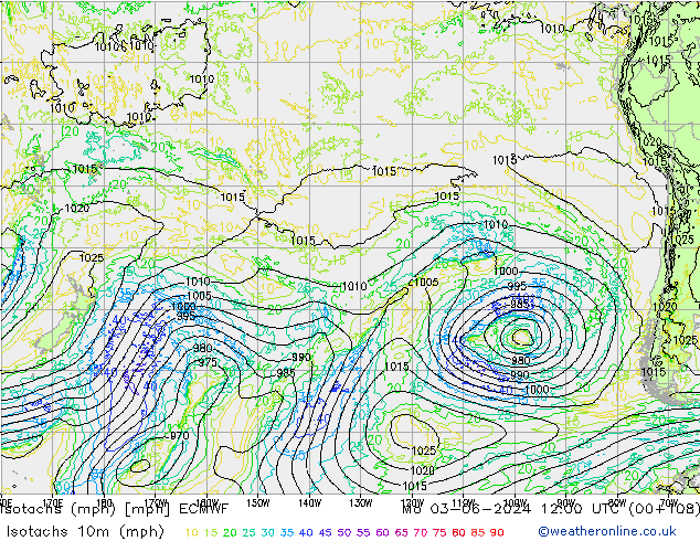 Isotachs (mph) ECMWF Mo 03.06.2024 12 UTC