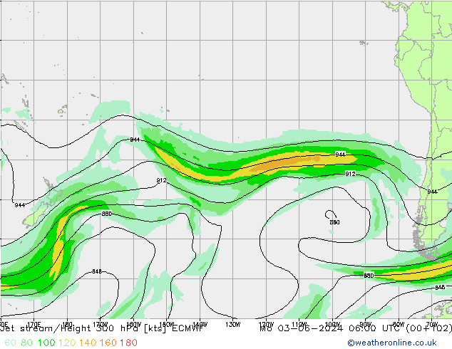 Corrente a getto ECMWF lun 03.06.2024 06 UTC