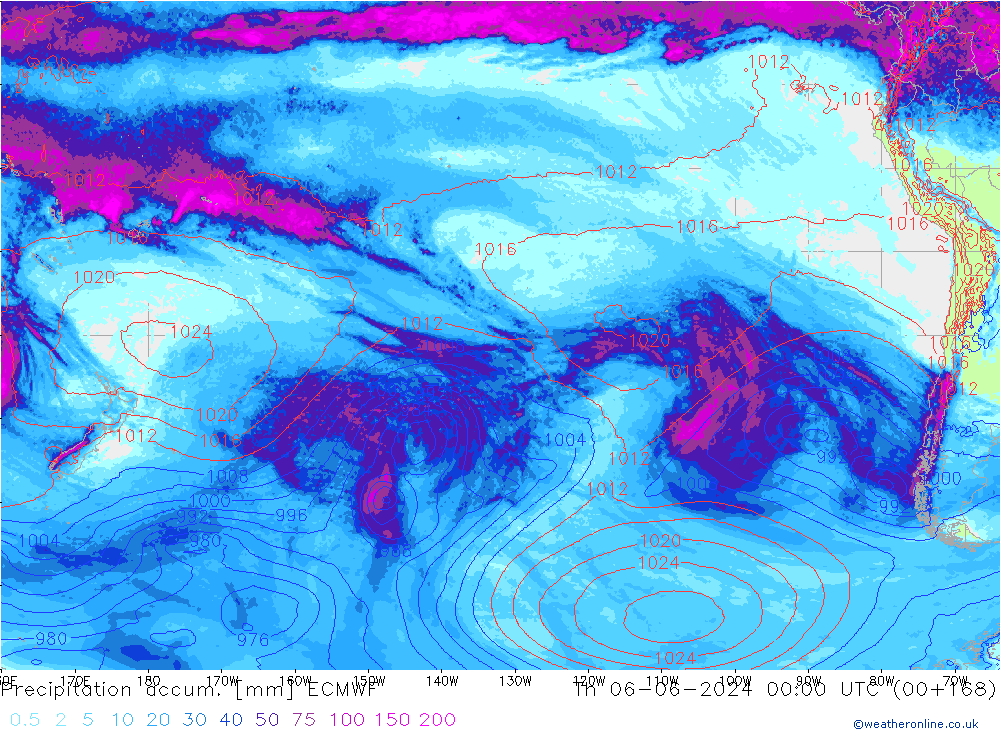 Precipitation accum. ECMWF Th 06.06.2024 00 UTC