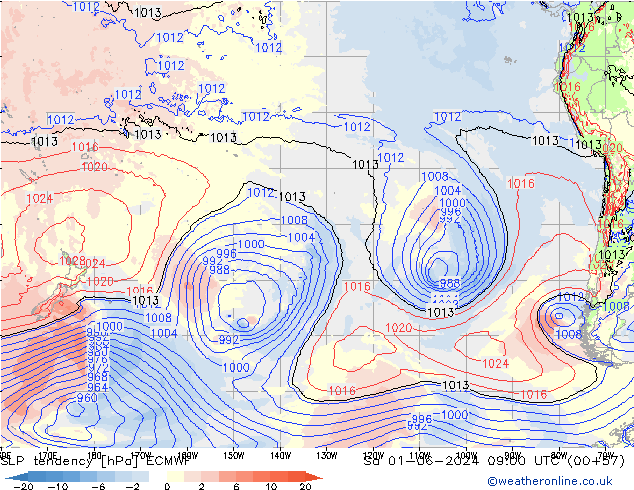 SLP tendency ECMWF Sa 01.06.2024 09 UTC